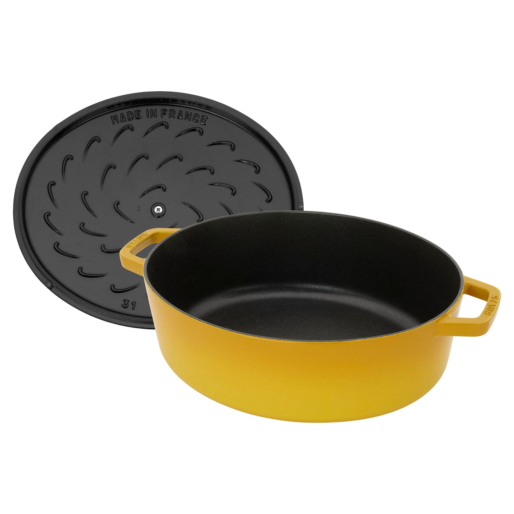 Staub Cast Iron 6.25-qt Shallow Oval Dutch Oven - Citron