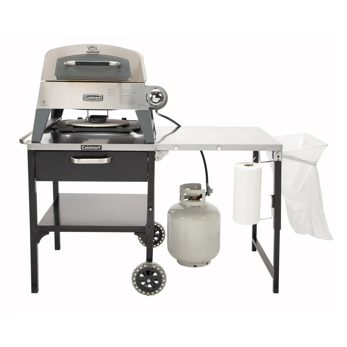 Cuisinart Prep 'n Cook Outdoor Table and Grill Stand, Black Stainless