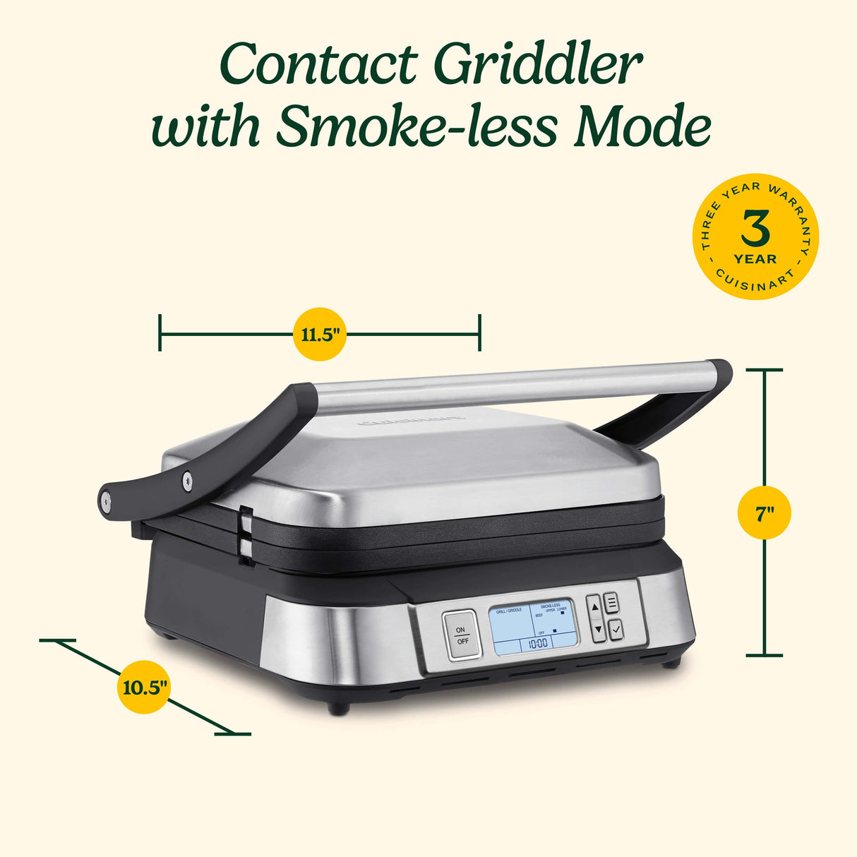 Cuisinart Griddler® with Smoke-Less Mode, Silver