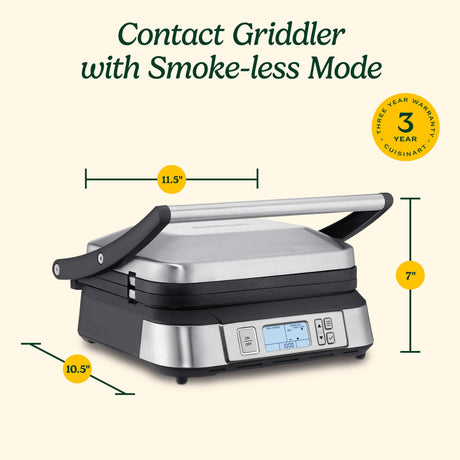 Cuisinart Griddler® with Smoke-Less Mode, Silver
