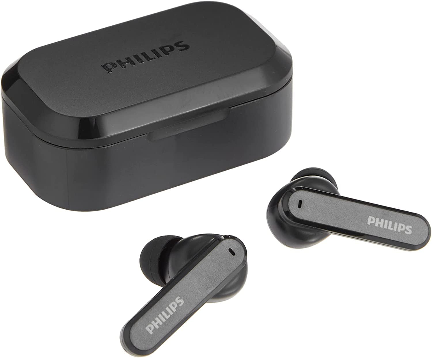 Philips True Wireless Headphones with Charging Case, Black