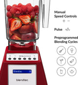 Blendtec Total Blender Classic, WildSide+ Jar, 10 Speeds, Poppy Red