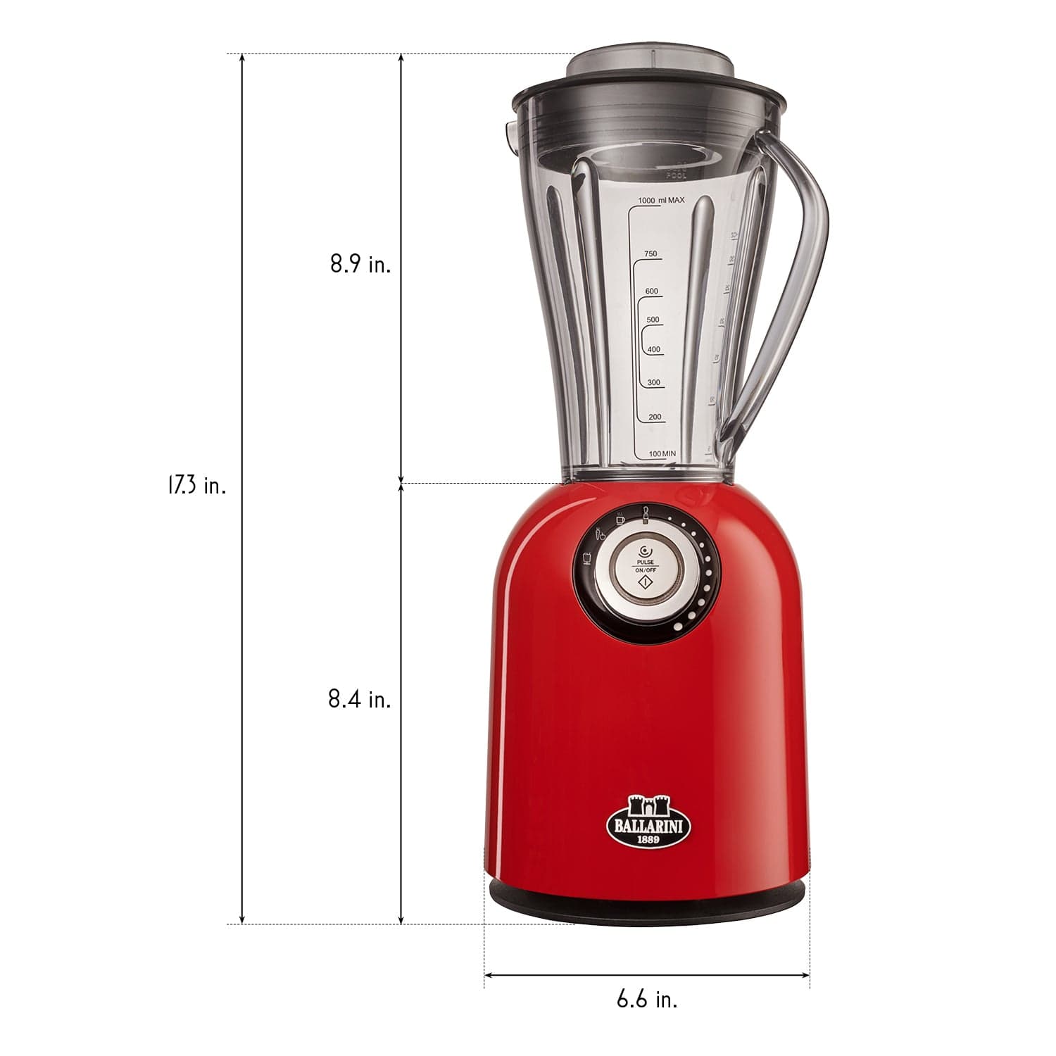 Ballarini Tesoro Countertop Blender - Cherry Red