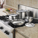 Cuisinart MultiClad Pro Triple Ply Stainless Cookware 7 Piece Set, Silver