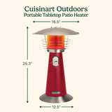 Cuisinart Portable Tabletop Patio Heater, Red