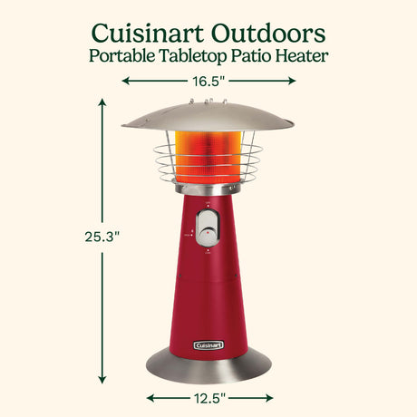 Cuisinart Portable Tabletop Patio Heater, Red
