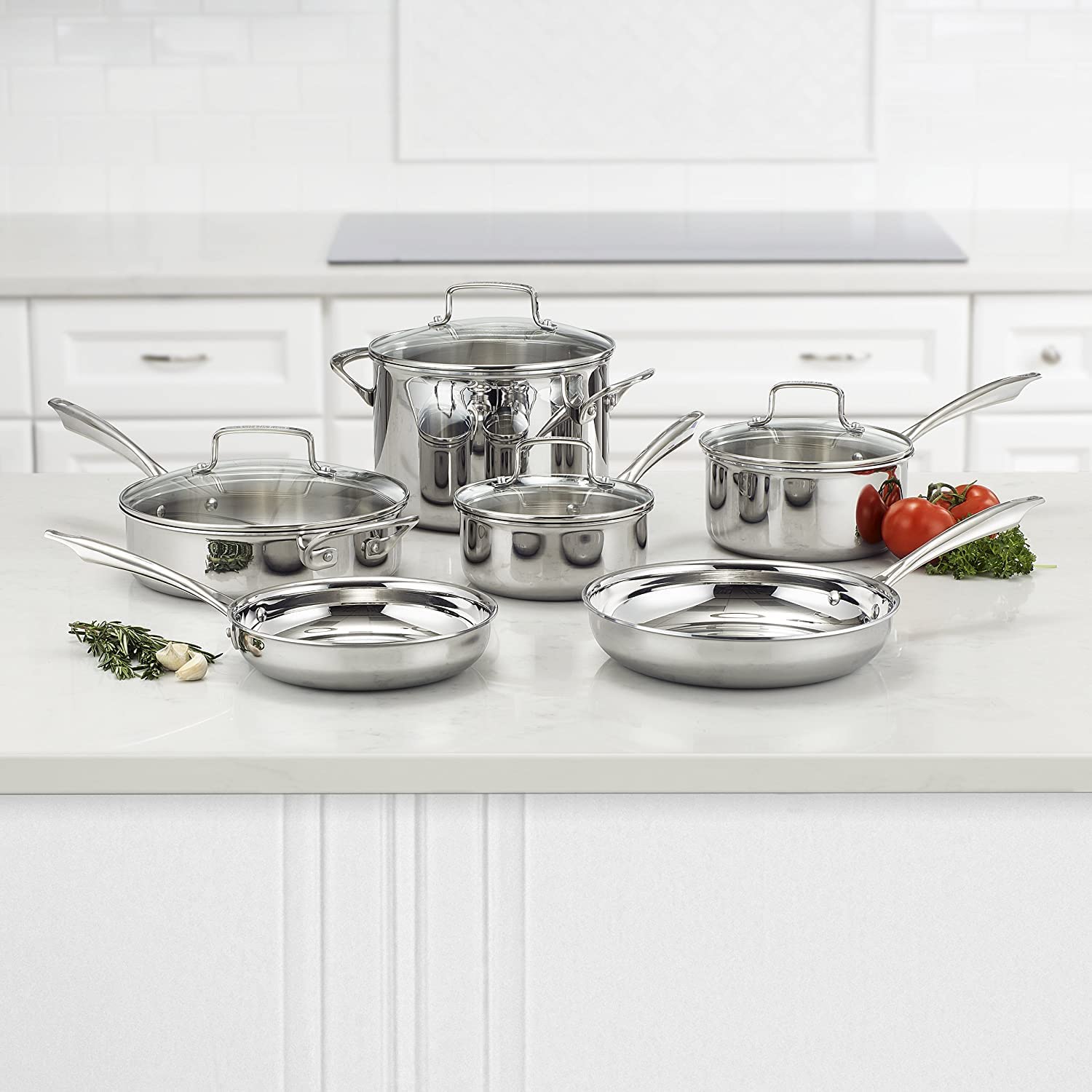 Cuisinart Tri-Ply Stainless Steel 10 Piece Cookware Set