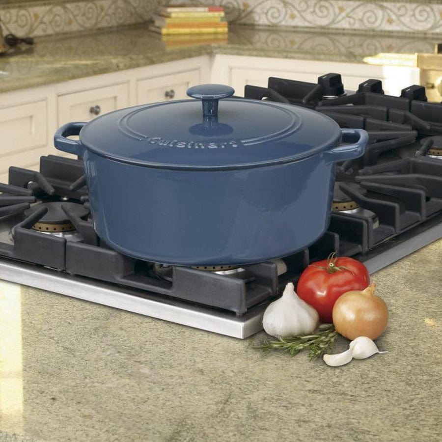 Cuisinart Chef’s Classic™ Enameled Cast Iron Cookware 7 Qt. Round Covered Casserole, Blue