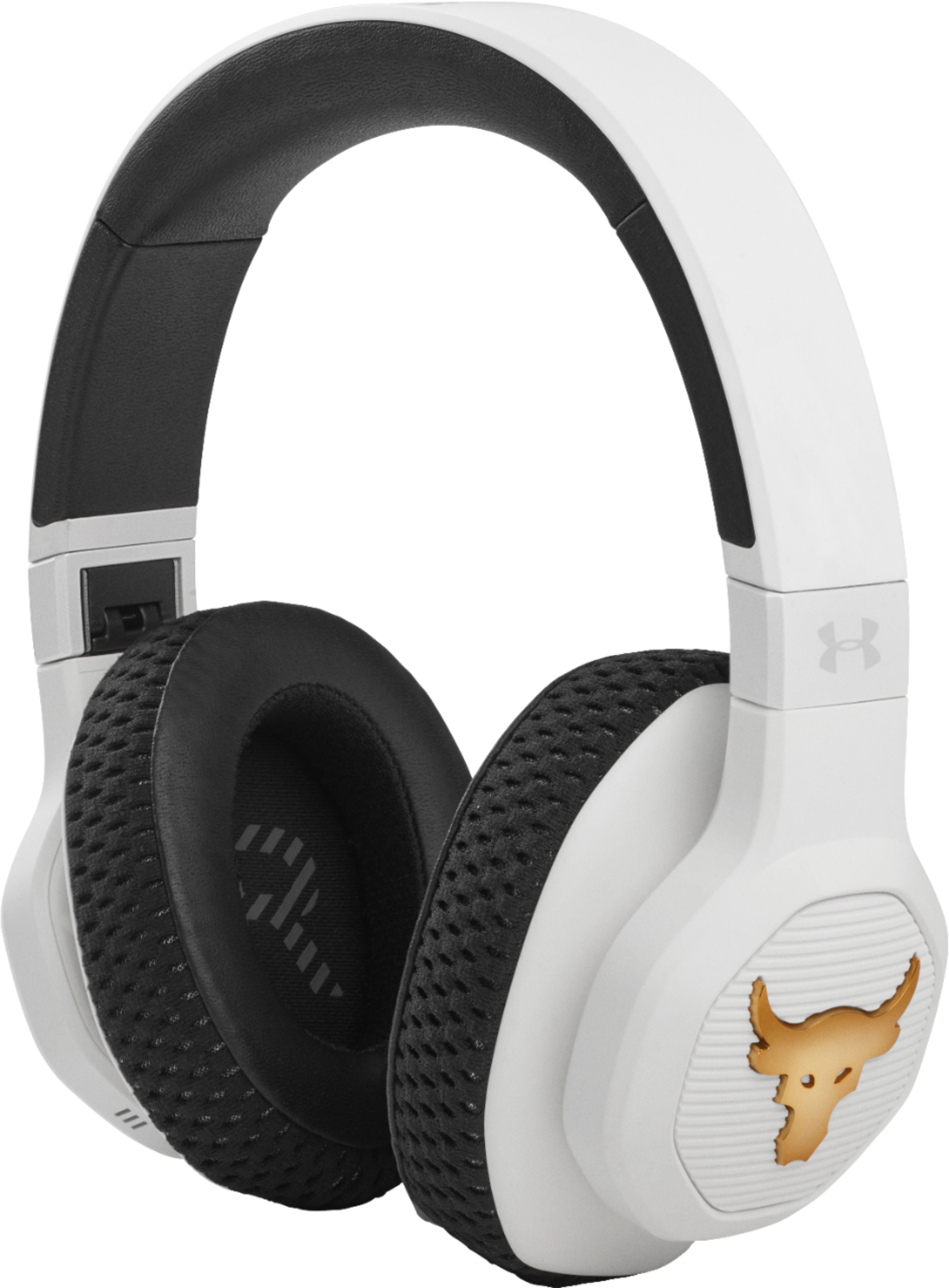 JBL Under Armour UAROCKOVEREARBTWAM-Z Project Rock Over-Ear Training Headphones White Certified Refurbished