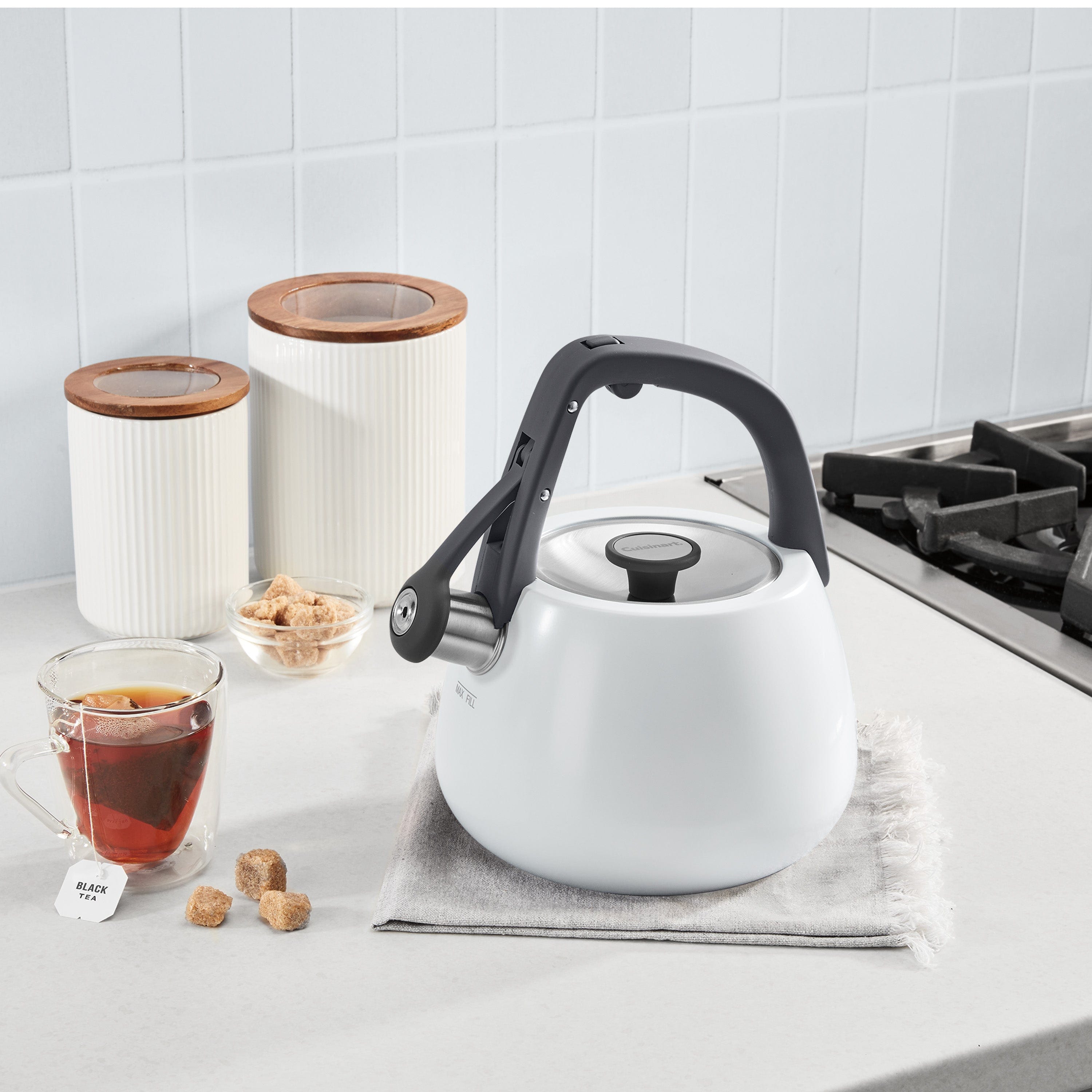 Cuisinart 2 Qt. Matte White Stainless Steel Tea Kettle, White