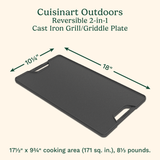 Cuisinart Reversable 2-in-1 Cast Iron Grill/Griddle Plate, Black