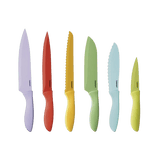 Cuisinart 12 Piece Ceramic Coated Color Knife Set with Blade Guards, Multicolor