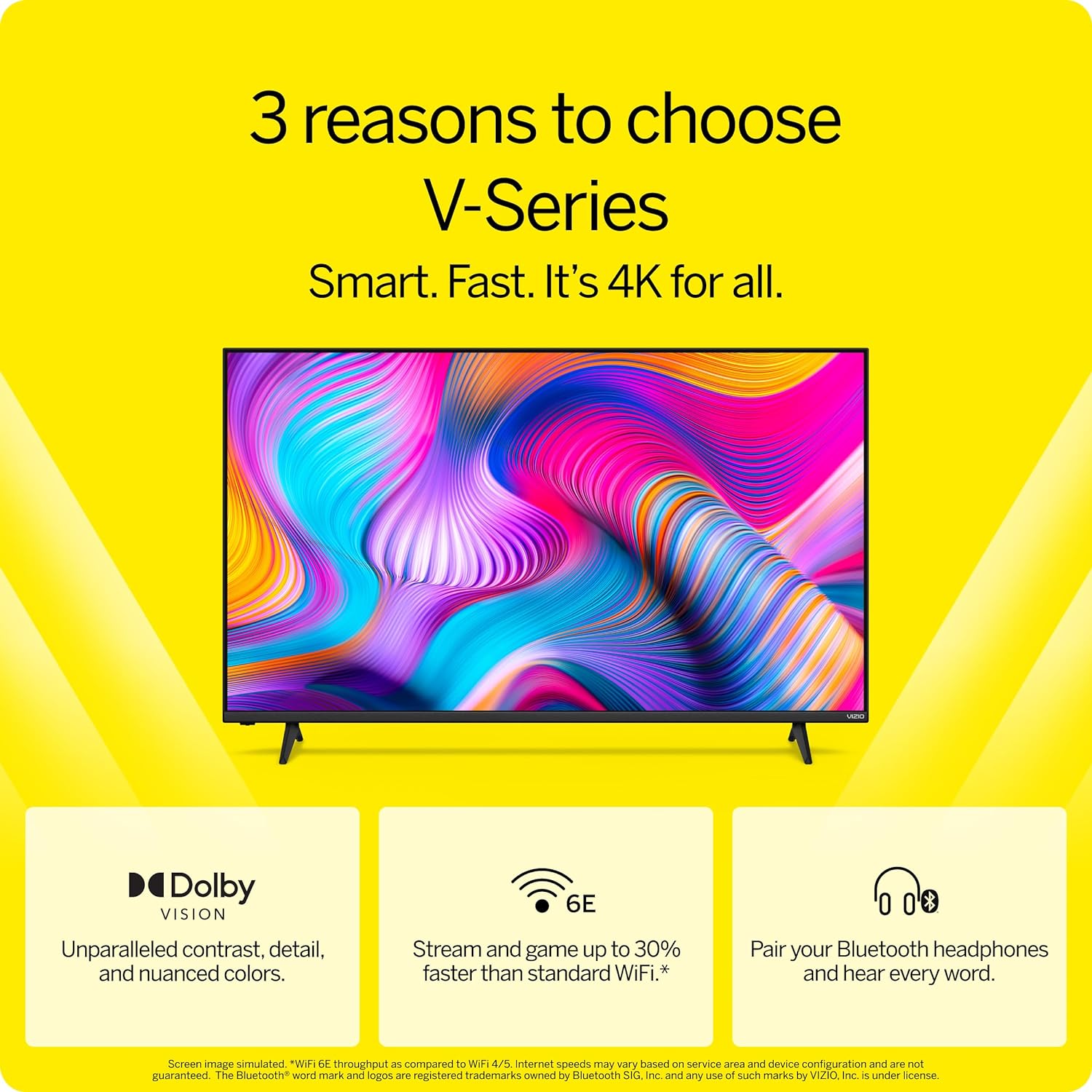 Vizio V-Series 43" 4K LED Dolby Vision HDR Smart TV with Wifi Built-In - Certified Refurbished
