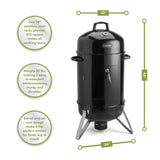 Cuisinart 18" Vertical Charcoal Smoker, Black