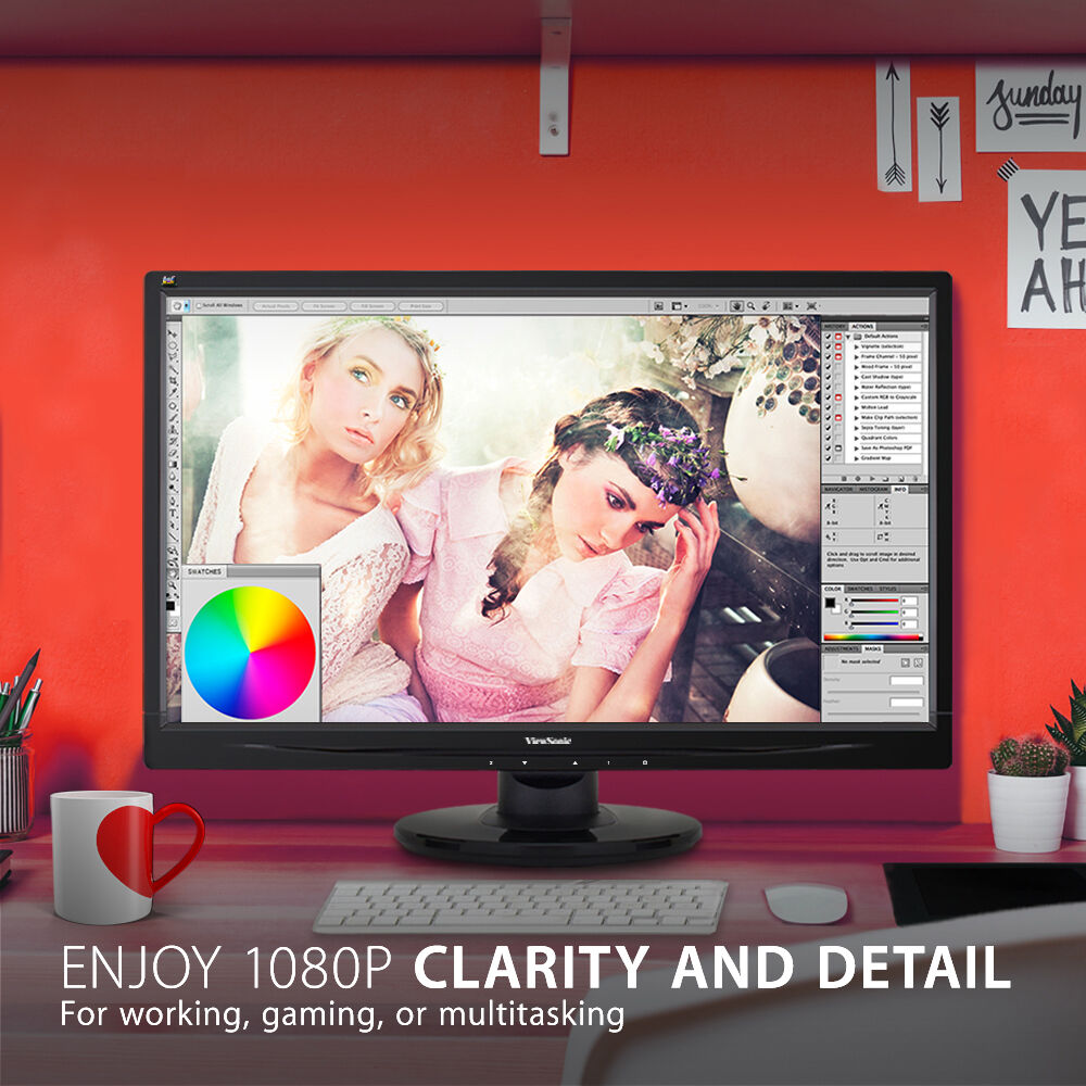 ViewSonic VA2446MH-LED-R 24 Inch Full HD 1080p LED Monitor - C Grade Refurbished