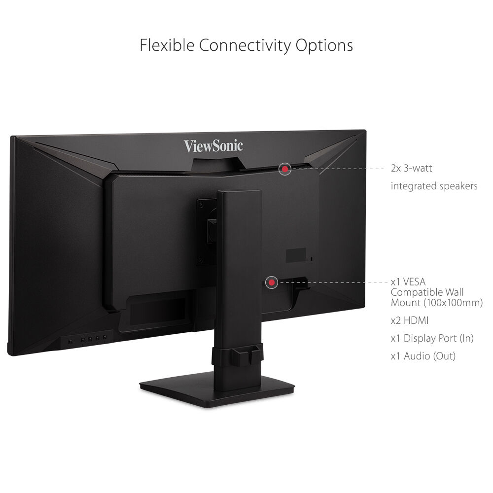 ViewSonic VA3456-MHDJ-R 34" 21:9 UltraWide WQHD 1440p IPS Monitor- Certified Refurbished