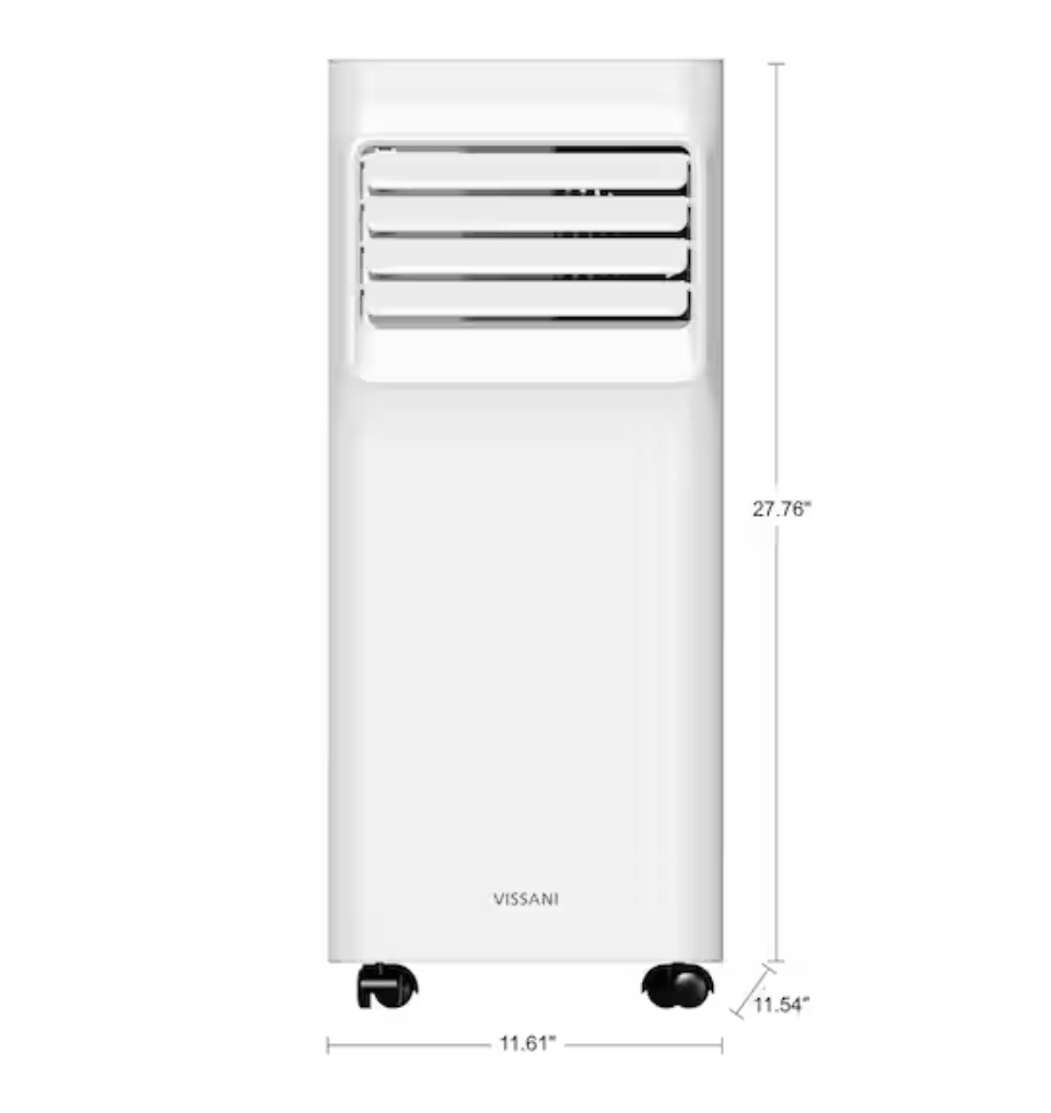Vissani 5000 BTU 115V 3-in-1 Portable Air Conditioner with Dehumidifier and Remote for Rooms up to 150 sq. ft., White - Certified Refurbished