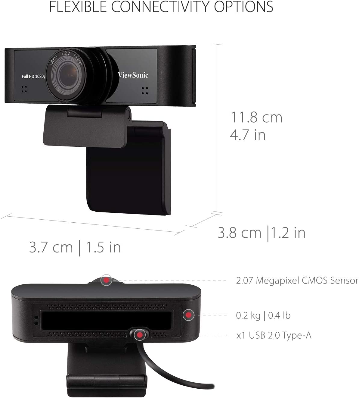 ViewSonic 1080p Ultra-wide USB Camera Certified Refurbished