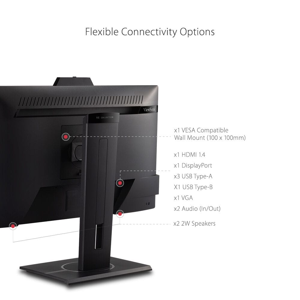 ViewSonic 24" 16:9 Video Conferencing IPS Monitor - Certified Refurbished