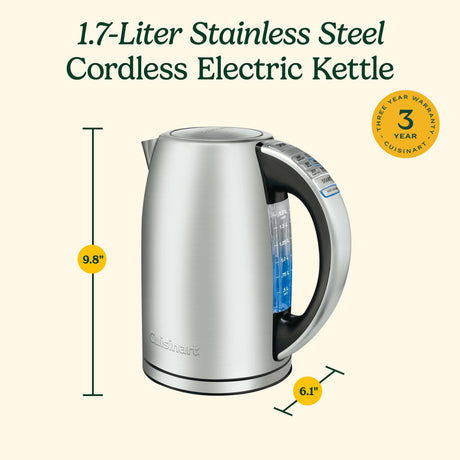 Cuisinart PerfecTemp® Cordless Electric Kettle, Silver