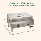 Cuisinart Chef's Style Stainless Steel Tabletop Portable Gas Grill