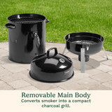 Cuisinart 18" Vertical Charcoal Smoker, Black