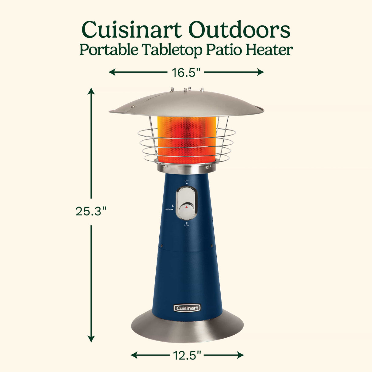 Cuisinart Portable Tabletop Patio Heater, Navy