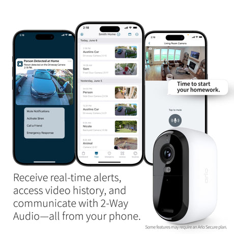 Arlo Essential 2nd Gen 2K, 2-cam, White - Certified Refurbished