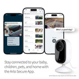 Arlo Essential 2nd Gen 2K Indoor Single Cam, White - Certified Refurbished