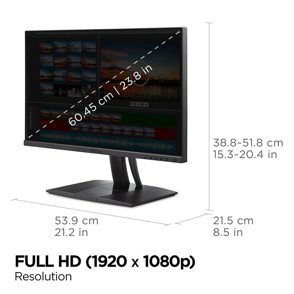 ViewSonic 24" 1080p Premium Ultra-Thin Bezels IPS Monitor - Certified Refurbished