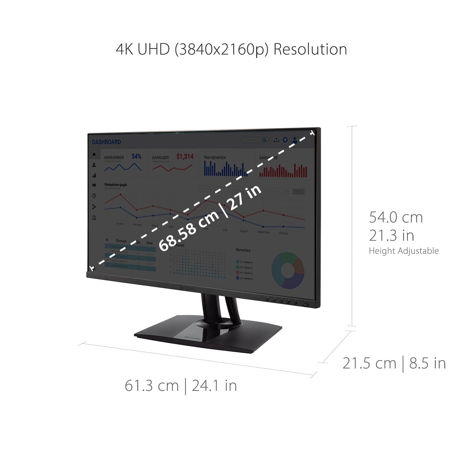 ViewSonic 27" 16:9 4K IPS Monitor - Certified Refurbished