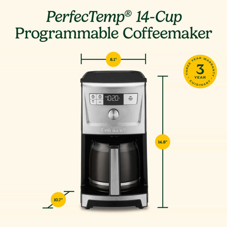 Cuisinart 14-Cup PerfecTemp® 14-Cup Coffee Maker with Over Ice, Silver