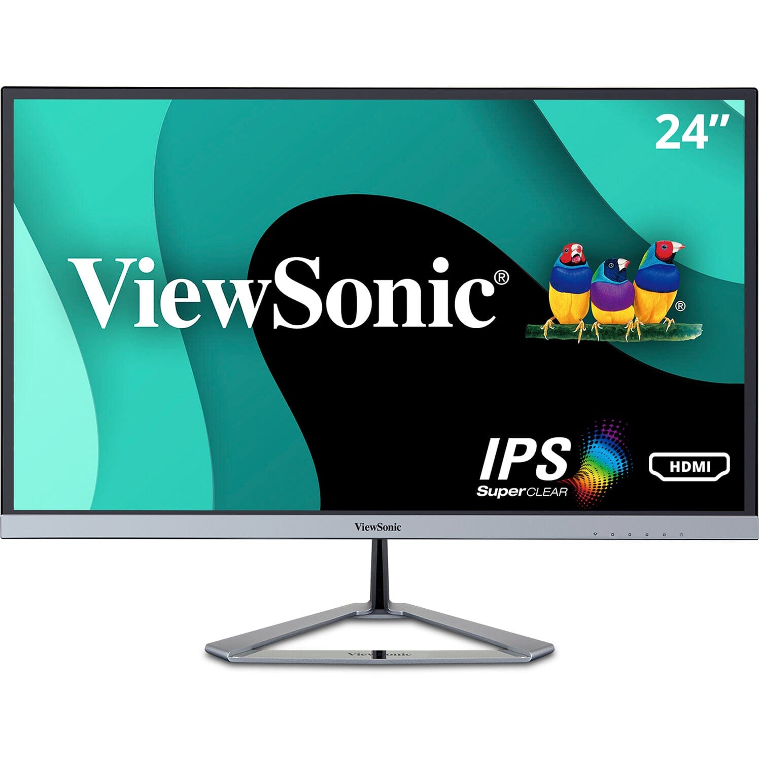 ViewSonic VX2476-SMHD 24" 1080p Ultra-Thin Bezels Widescreen IPS Monitor, Black/Silver - Certified Refurbished