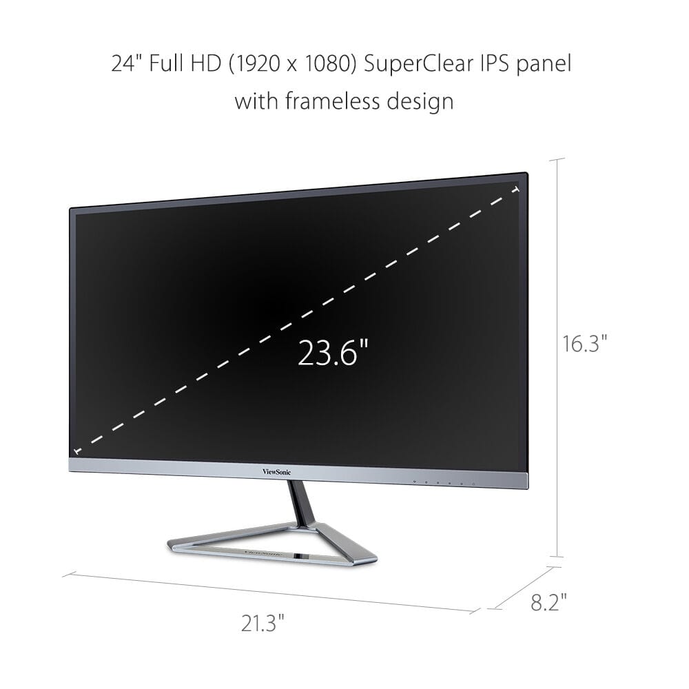 ViewSonic VX2476-SMHD 24" 1080p Widescreen IPS Monitor - Certified Refurbished