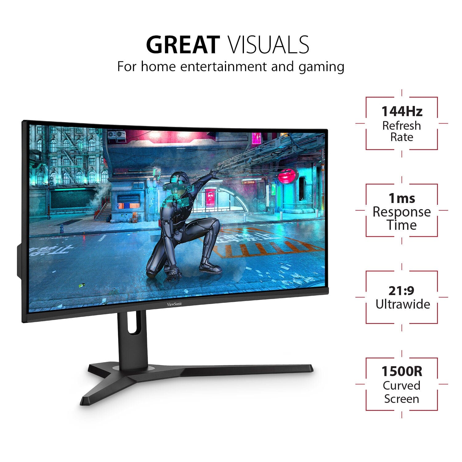 Viewsonic 34" 144Hz Ultrawide Curved Gaming Monitor - Certified Refurbished