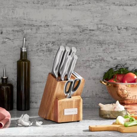Cuisinart 7pc Stainless Steel Essentials Block Set with Built in Sharpener, Silver