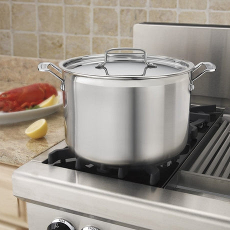 Cuisinart MultiClad Pro Triple Ply Stainless Cookware 12 Quart Stockpot with Cover, Silver