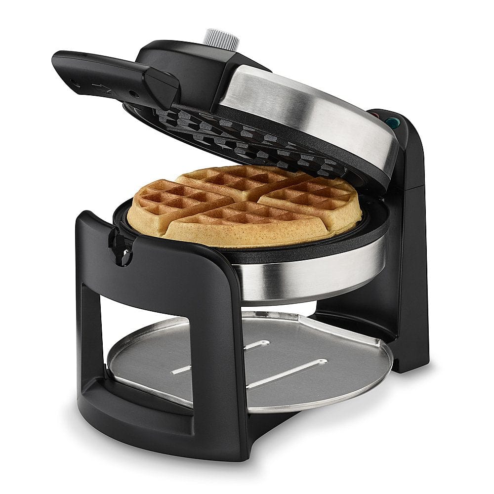 Cuisinart Round Flip Belgian Waffle Maker, Black/Silver - Certified Refurbished