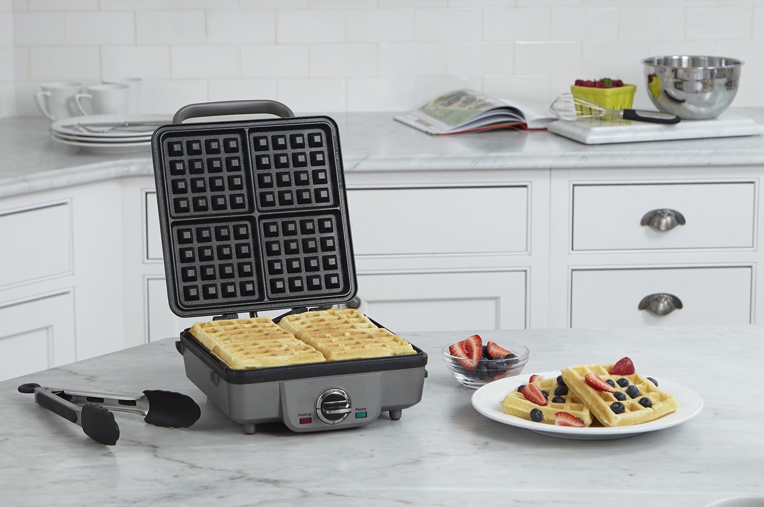 Cuisinart WAF-300FR Belgian Waffle Maker with Pancake Plates Silver - Certified Refurbished