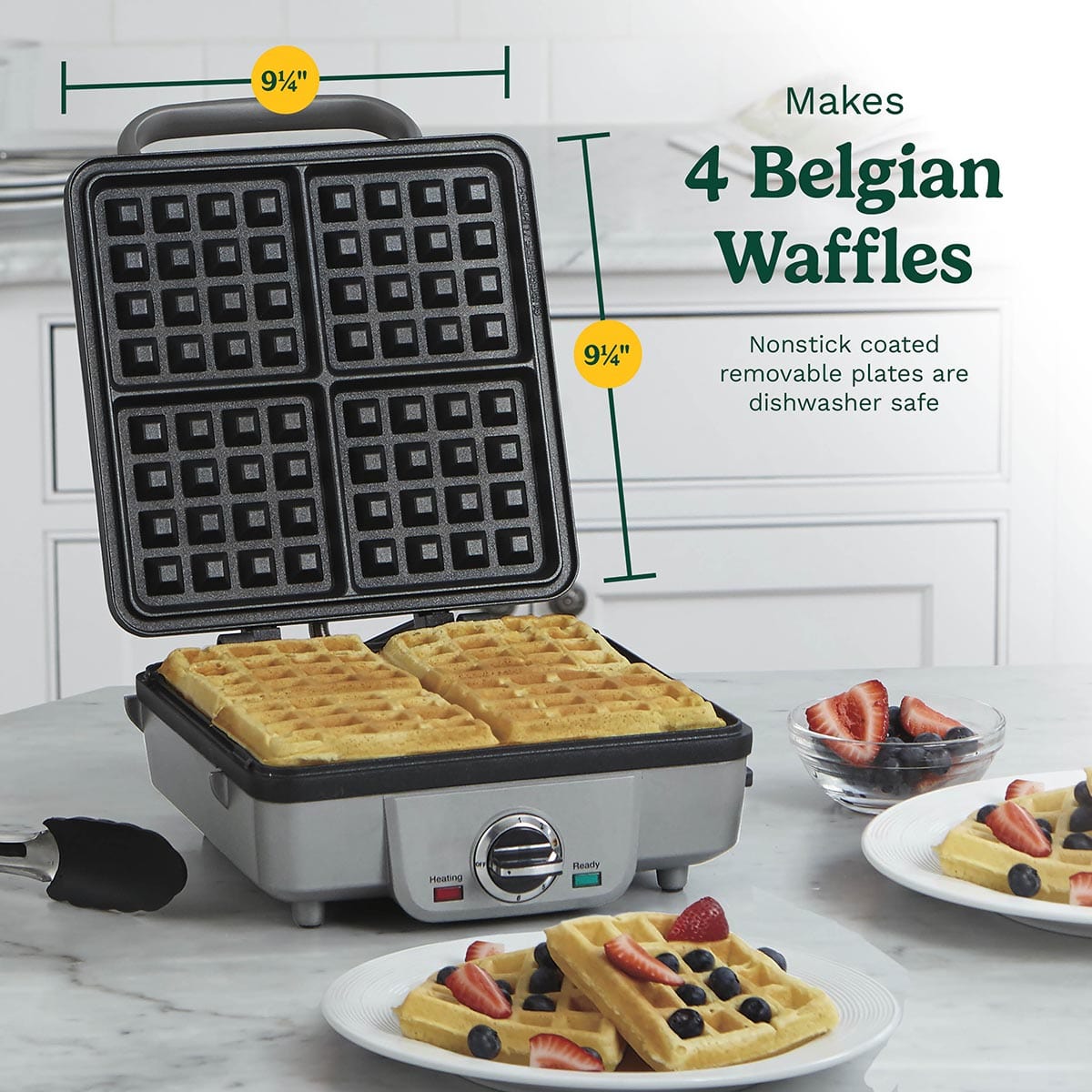 Cuisinart WAF-300FR Belgian Waffle Maker with Pancake Plates Silver - Certified Refurbished