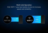 Netgear Orbi 970 Quad-Band WiFi 7 Mesh System, 27Gbps, 10000 sq.ft. Coverage, 200 Devices, Router + 2 Satellites - Certified Refurbished