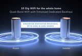Netgear Orbi 970 Quad-Band WiFi 7 Mesh System, 27Gbps, 10000 sq.ft. Coverage, 200 Devices, Router + 2 Satellites - Certified Refurbished