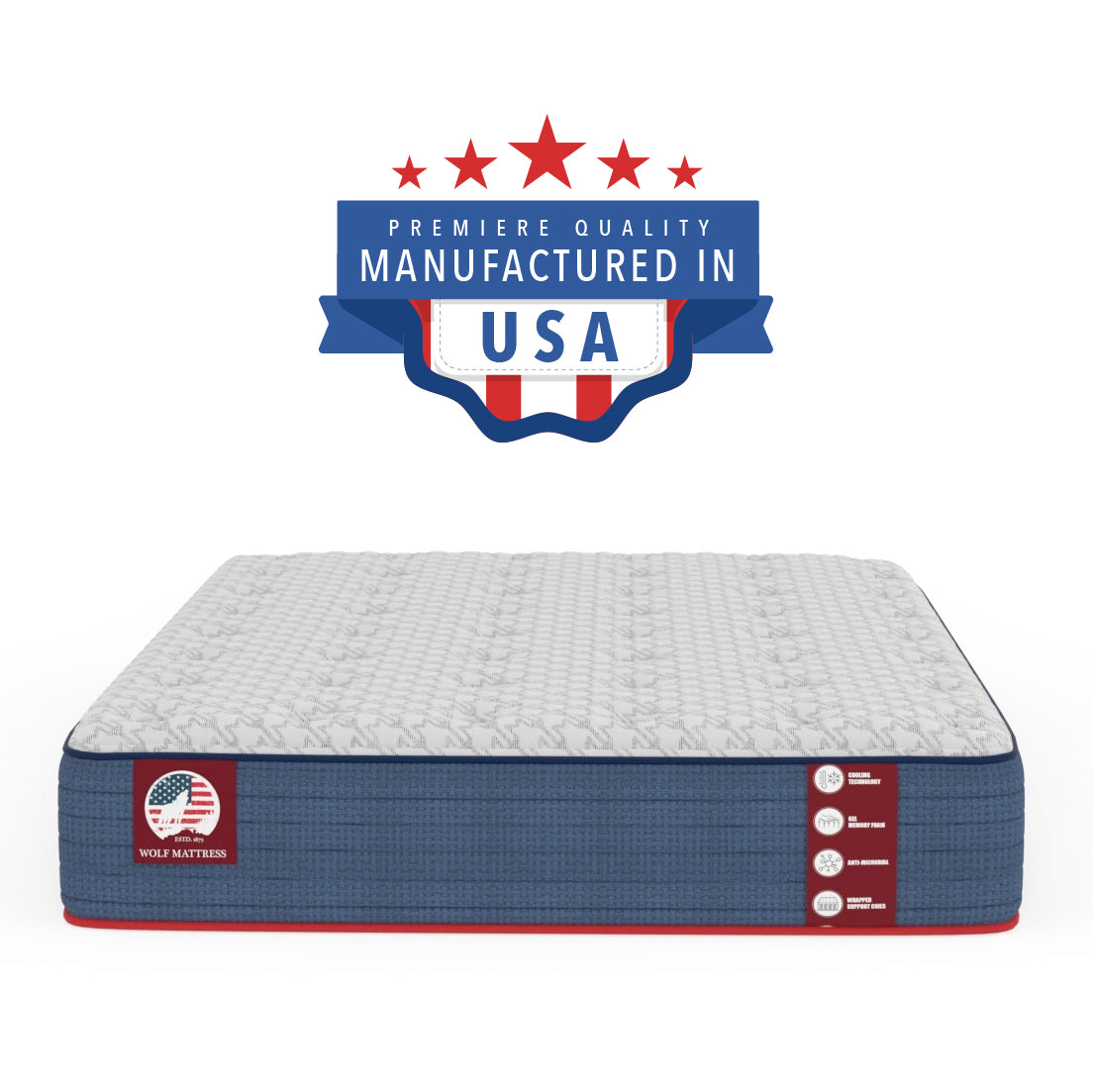 Wolf Mattress Full 11-Inch Luna Memory Foam Hybrid Mattress, Plush Comfort, Medium Firm, Cool Touch, Anti-Microbial w/ Pocketed Coil System