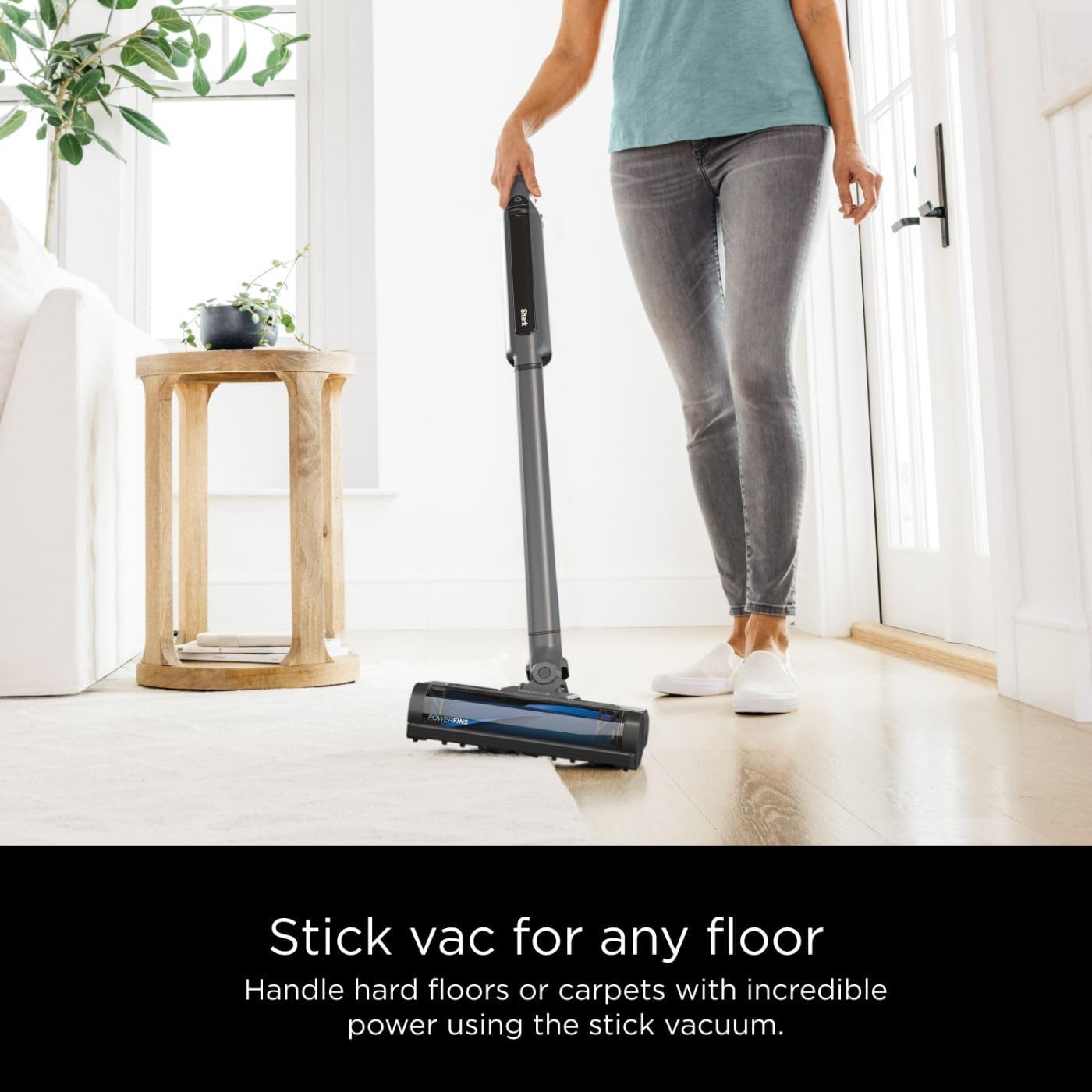 Shark WS642 WANDVAC System Pet Ultra-Lightweight Cordless Stick Vacuum with PowerFins Brushroll & Charging Dock - Steel Grey