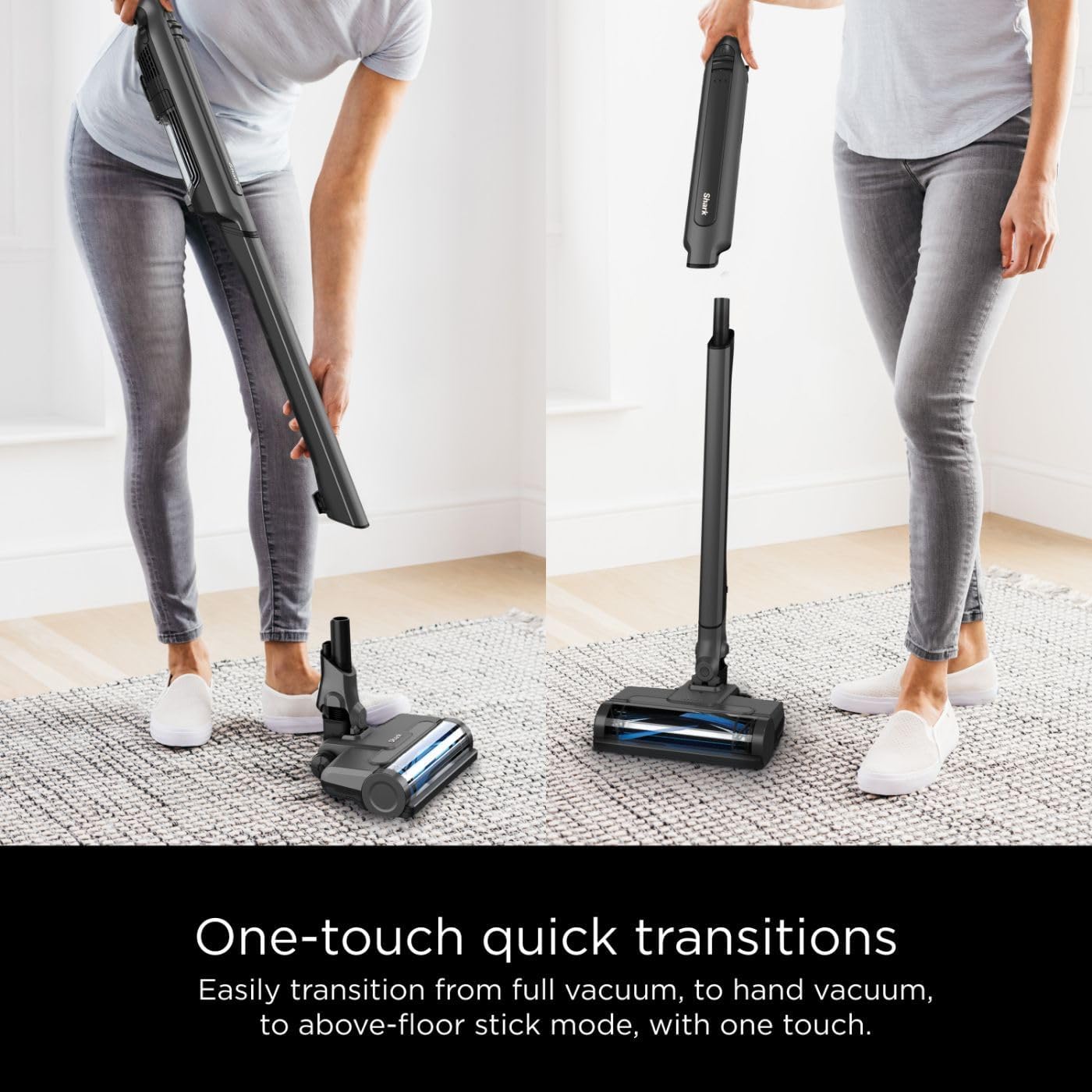 Shark WS642 WANDVAC System Pet Ultra-Lightweight Cordless Stick Vacuum with PowerFins Brushroll & Charging Dock - Steel Grey