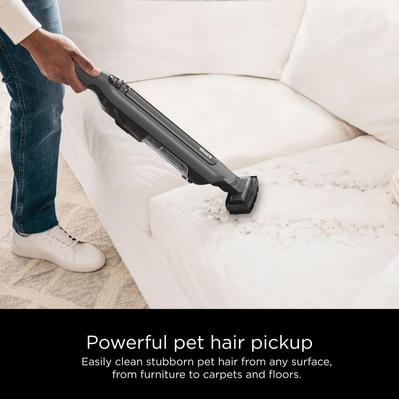 Shark WS642 WANDVAC System Pet Ultra-Lightweight Cordless Stick Vacuum with PowerFins Brushroll & Charging Dock - Steel Grey