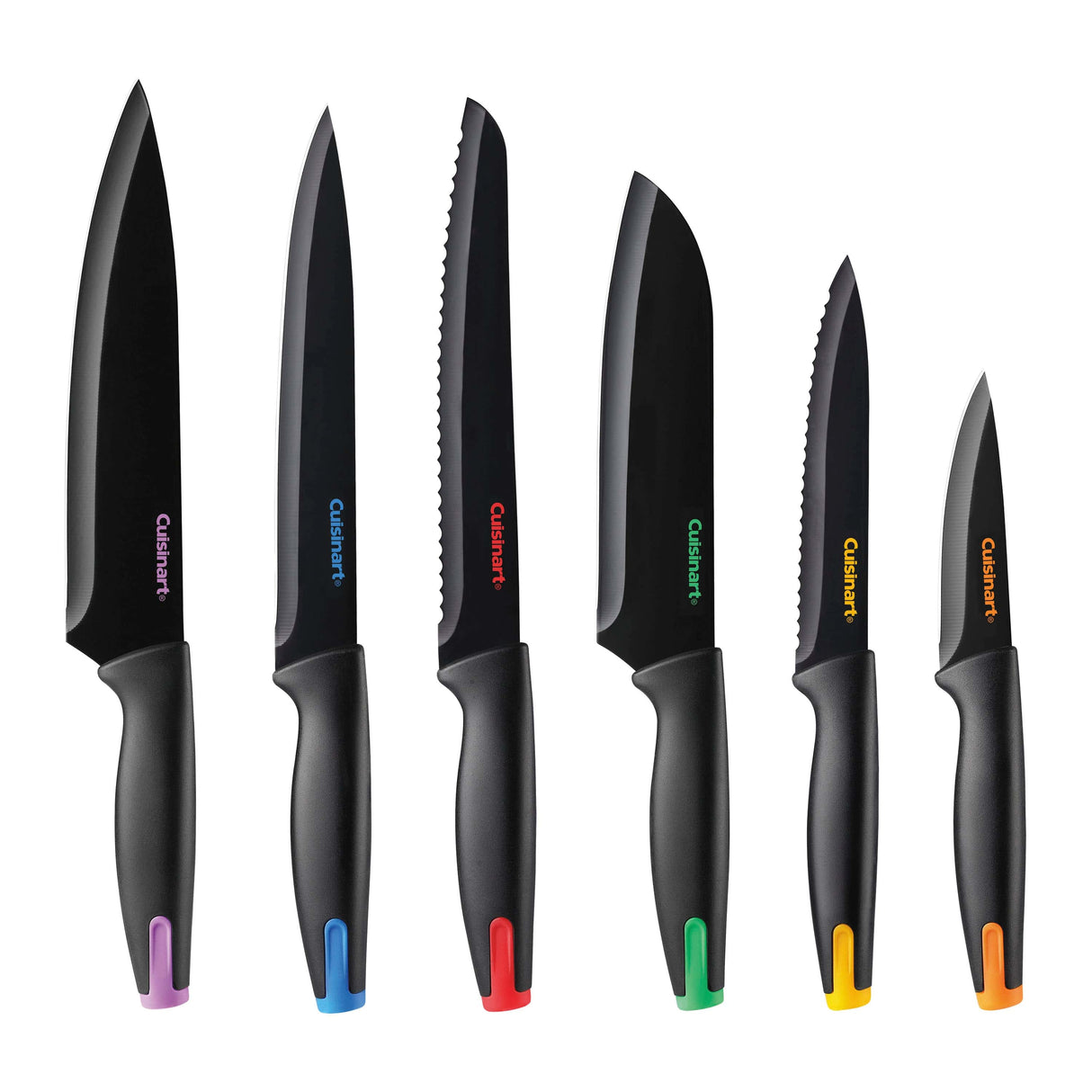 Cuisinart 7pc Ceramic Coated Cutlery Set in Acrylic Block, Multicolor