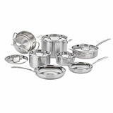 Cuisinart MultiClad Pro Triple Ply Stainless Cookware 12 Piece Set, Silver