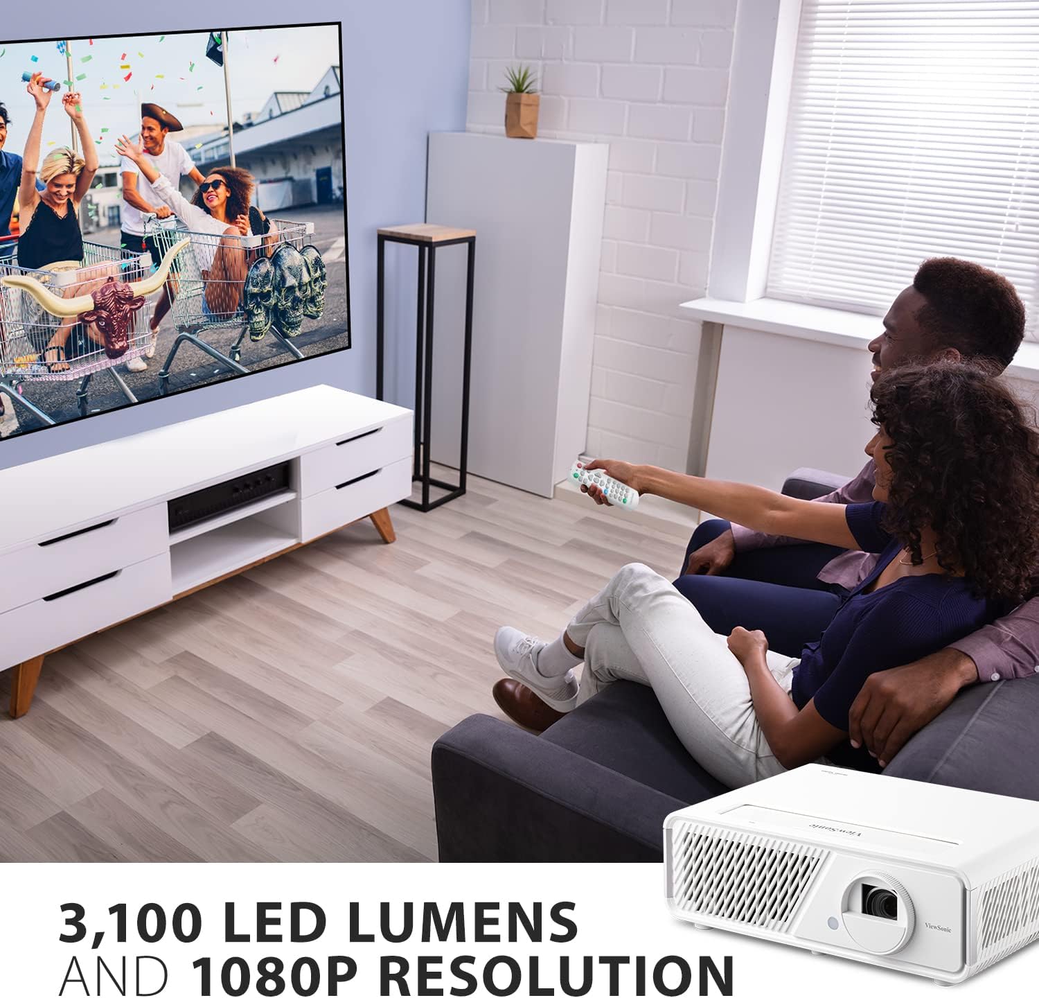 ViewSonic 1080p Short Throw Projector with 2300 ANSI Lumens - Certified Refurbished