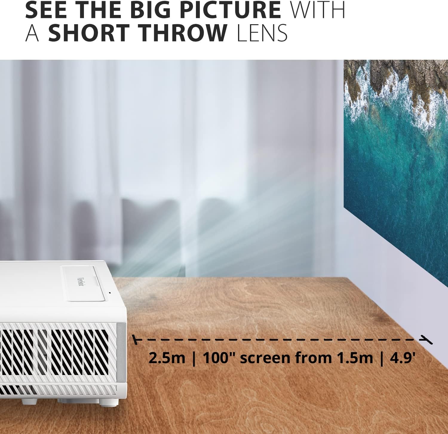 ViewSonic 1080p Short Throw Projector with 2300 ANSI Lumens - Certified Refurbished